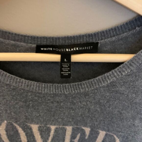 White House Black Market Gray Sweater with 'Loved' Print - Picture 11 of 11